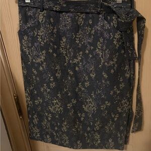 Banana Republic Gray and Gold Pencil Skirt 6P